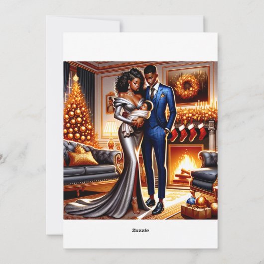 Winterwonderen: Kinder en hun sneeuwmancreatie Feestdagenkaart (Achterkant)