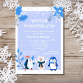 Winterwonderland blauwe pinguïn polar beer kaart