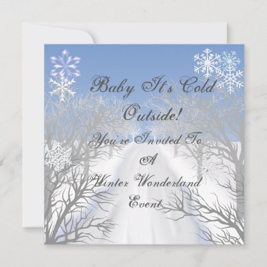 Winterwonderland Classy Invitation Kaart (Voorkant)