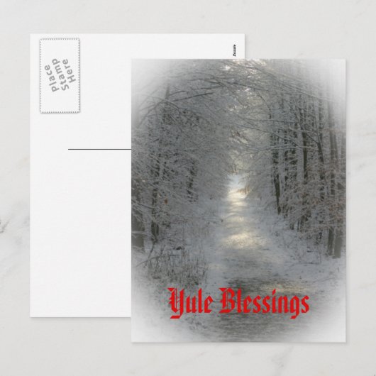 Winterwonderland Joelfeest/Winterzonnewende Feestdagenkaart (Voorkant / Achterkant)