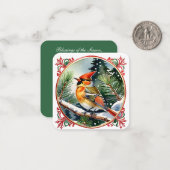  Winterwonderland: Kardinaal Kerstmis Notitiekaartje (Voorkant / Achterkant in situ)