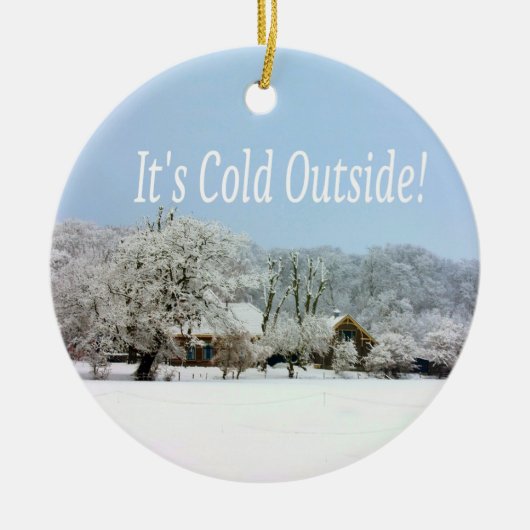 winterwonderland keramisch ornament (Voorkant)