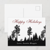 Winterwonderland: kerstfeestdag in silhouet briefkaart (Voorkant / Achterkant)