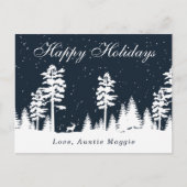 Winterwonderland: kerstfeestdag in silhouet briefkaart (Voorkant)