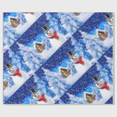 Winterwonderland kerstinpakpapier cadeaupapier (Vlak)