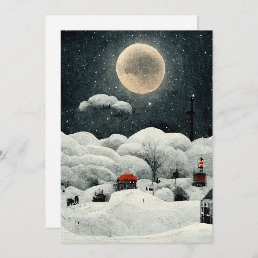 Winterwonderland kerstkaart (Voorkant / Achterkant)