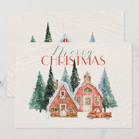  winterwonderland kerstmis feestdagenkaart (Voorkant / Achterkant)