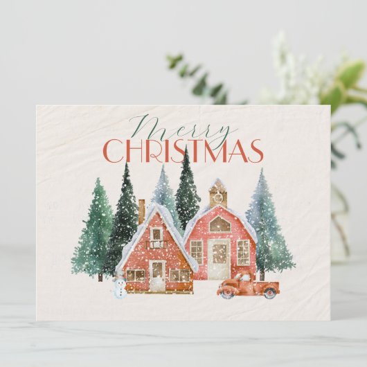  winterwonderland kerstmis feestdagenkaart (Staand voorkant)