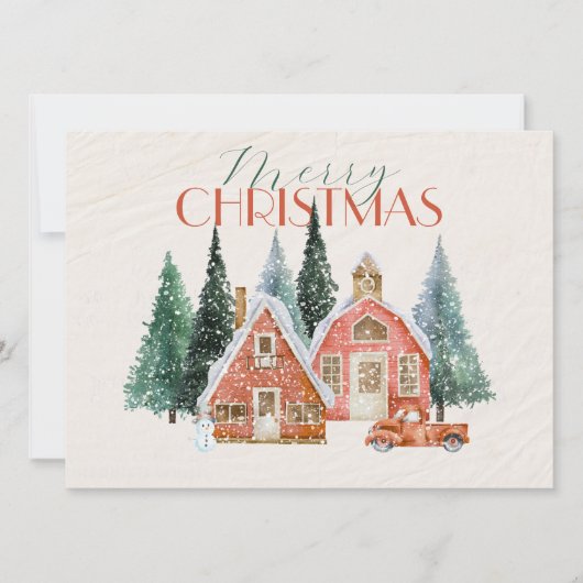 winterwonderland kerstmis feestdagenkaart (Voorkant)