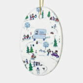 winterwonderland kerstversiering keramisch ornament (Links)