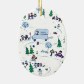 winterwonderland kerstversiering keramisch ornament (Achterkant)