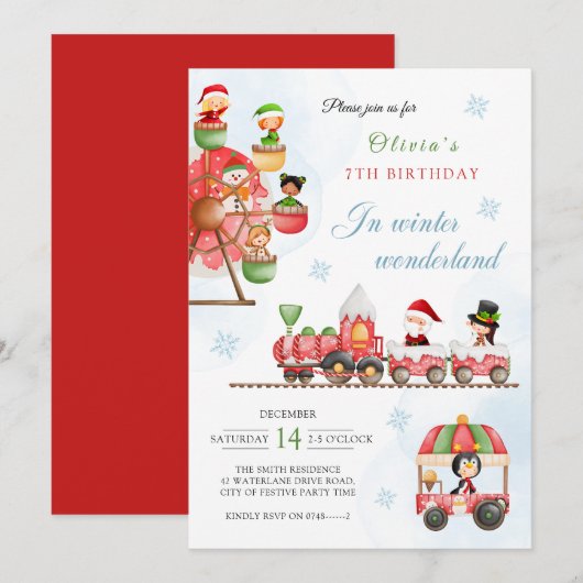 Winterwonderland Kind kerstavond Kaart (Voorkant / Achterkant)