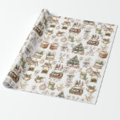 Winterwonderland met Ornamenten en vogels Cadeaupapier (Uitgerold)
