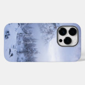 Winterwonderland, mist, sparrenbos en berg Case-Mate iPhone case (Achterkant (horizontaal))
