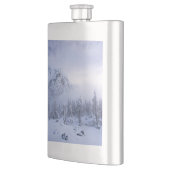 Winterwonderland, mist, sparrenbos en berg flacon (Links)