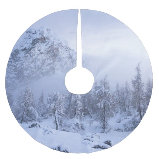 Winterwonderland, mist, sparrenbos en berg kerstboom rok (Voorkant)