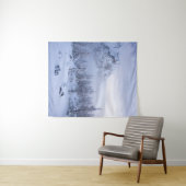 Winterwonderland, mist, sparrenbos en berg wandkleed (In Situ (horizontaal))