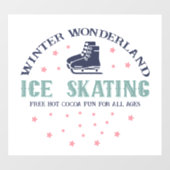 Winterwonderland schaatsen raamsticker (Vel)