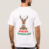 Winterwonderland Schattige Herten T-shirt (Achterkant)