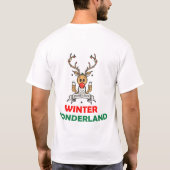 Winterwonderland Schattige rendier T-shirt (Achterkant)