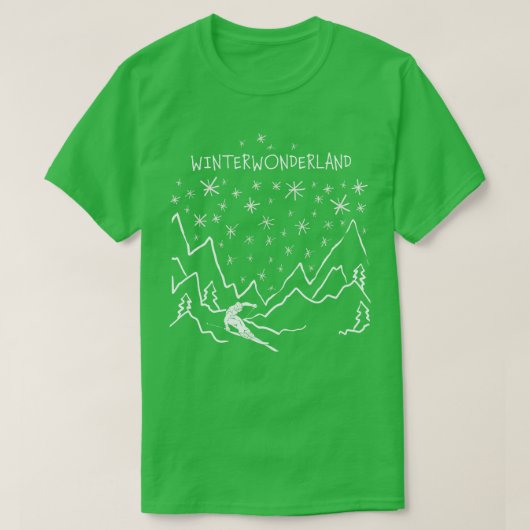 Winterwonderland Skiën T-shirt (Design voorkant)