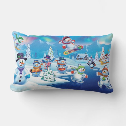 Winterwonderland sneeuwkussen kussen (Voorkant)