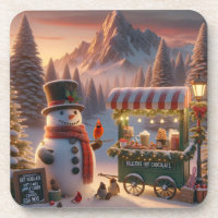 Winterwonderland Sneeuwmannen Kar met Warme Chocol