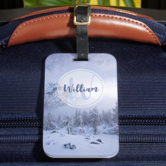 Winterwonderland sneeuwmoesson bagagelabel (Voorkant Insitu 2)