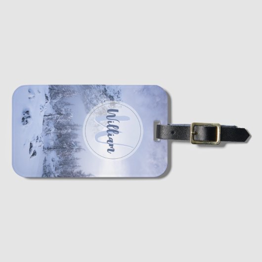 Winterwonderland sneeuwmoesson bagagelabel (Voorkant (horizontaal))