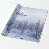 Winterwonderland sneeuwmoesson cadeaupapier (Uitgerold)