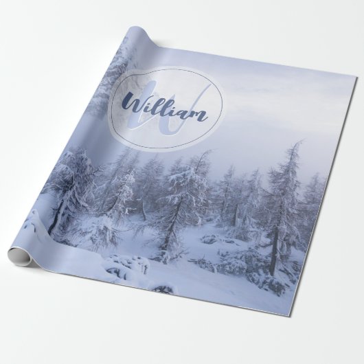Winterwonderland sneeuwmoesson cadeaupapier (Uitgerold)