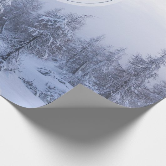 Winterwonderland sneeuwmoesson cadeaupapier (Hoek)
