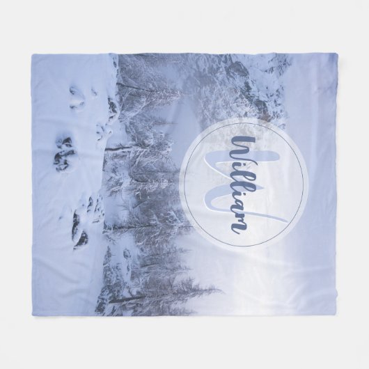 Winterwonderland sneeuwmoesson fleece deken (Voorkant (Horizontaal))