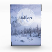 Winterwonderland sneeuwmoesson fotoblokken (Voorkant)