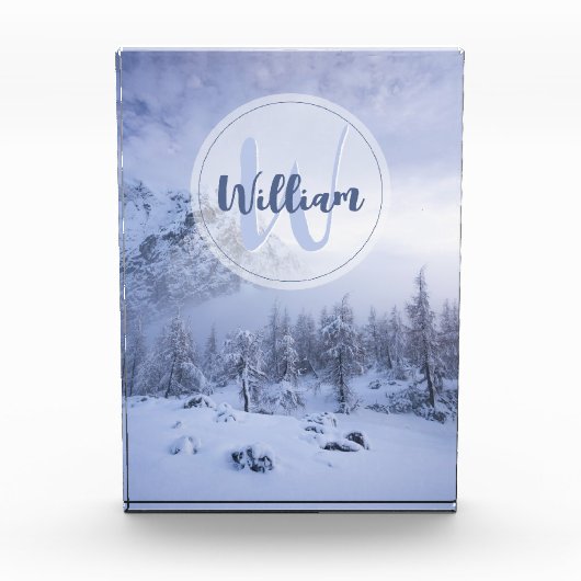 Winterwonderland sneeuwmoesson fotoblokken (Voorkant)