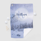 Winterwonderland sneeuwmoesson golfhanddoek (Insitu)