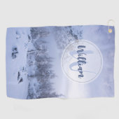 Winterwonderland sneeuwmoesson golfhanddoek (Horizontaal)