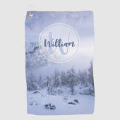 Winterwonderland sneeuwmoesson golfhanddoek (Voorkant)