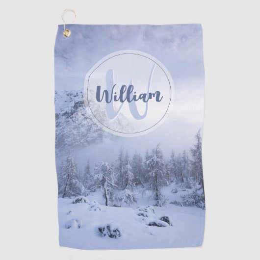 Winterwonderland sneeuwmoesson golfhanddoek (Voorkant)