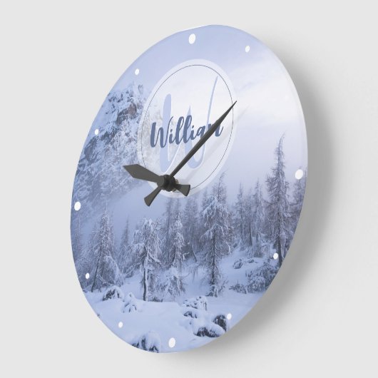 Winterwonderland sneeuwmoesson grote klok (Hoek)