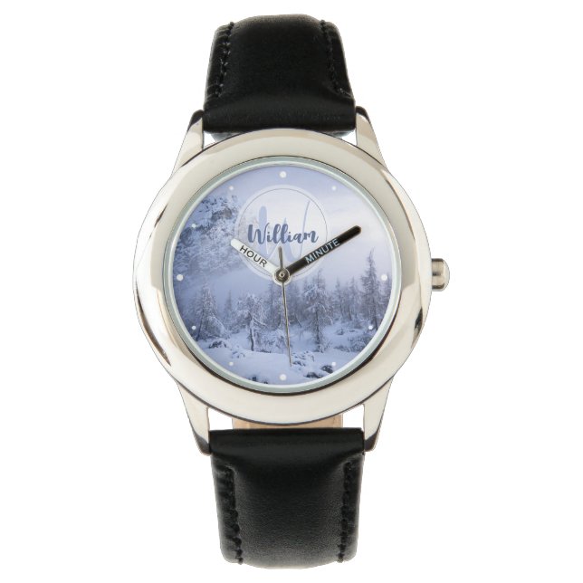 Winterwonderland sneeuwmoesson horloge (Voorkant)