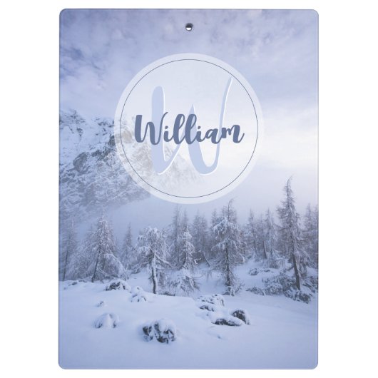 Winterwonderland sneeuwmoesson klembord (Achterkant)