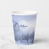 Winterwonderland sneeuwmoesson papieren bekers (Voorkant)