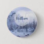 Winterwonderland sneeuwmoesson ronde button 5,7 cm (Voorkant)
