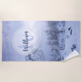 Winterwonderland sneeuwmoesson strandlaken (Voorkant)