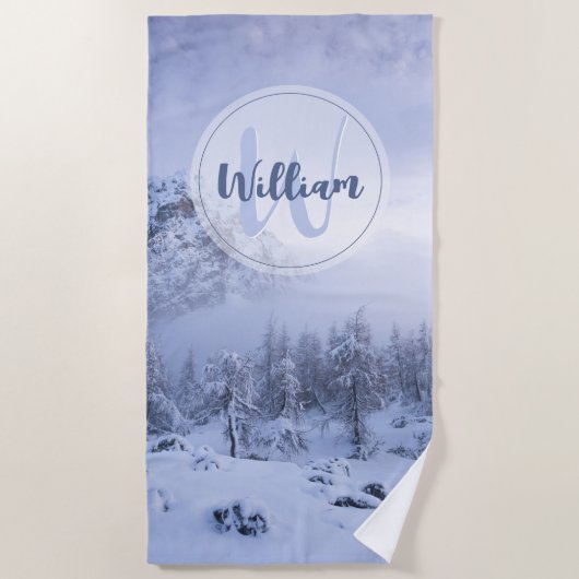 Winterwonderland sneeuwmoesson strandlaken (Voorkant)