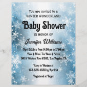 winterwonderland sneeuwvlokken elegant baby shower flyer (Voorkant)