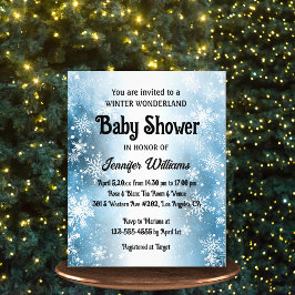 winterwonderland sneeuwvlokken elegant baby shower flyer