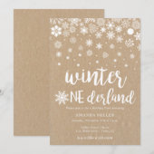 Winterwonderland sneeuwvlokken neutraal 1 jaar kaart (Voorkant / Achterkant)