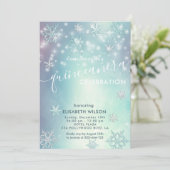 Winterwonderland sneeuwvlokken Quinceañera Invitat Kaart (Staand voorkant)